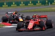 Charles Leclerc (R) and Max Verstappen battling on track during the British Grand Prix, 2019 - Source: Getty